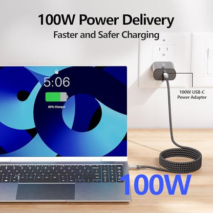 16.5FT/5m usbc to usbc Cable Compatible with Thunderbolt 4/3, 20Gbps High Speed Data Transfer, 100W PD Fast Charging, 4K@60Hz Video Monitor Display Cord,USB 3.2 gen 2 for ssd - size: 16.5FT