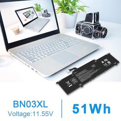 BN03XL Laptop Battery for HP Envy 13 13-BA 13-AR 13-AY 13-ay0xx Envy X360 15 2020 15M-EE 15M-ES 15-ES 15M-EE0013DX 15M-EE0023DX 15m-ee0xxx, HSTNN-OB1O HSTNN-DB9N L73965-271 L76985-271 L77034-005 - size: 10.9*3*0.24inch BN03XL