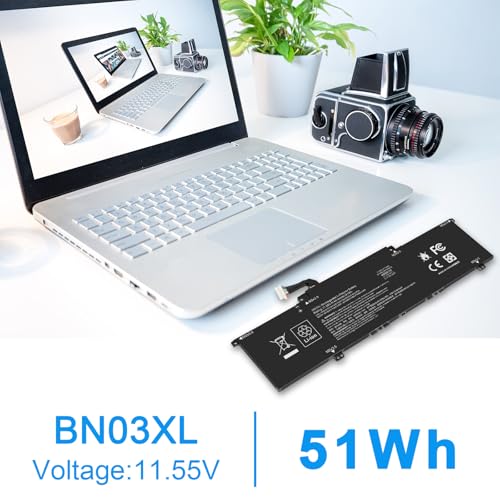 BN03XL Laptop Battery for HP Envy 13 13-BA 13-AR 13-AY 13-ay0xx Envy X360 15 2020 15M-EE 15M-ES 15-ES 15M-EE0013DX 15M-EE0023DX 15m-ee0xxx, HSTNN-OB1O HSTNN-DB9N L73965-271 L76985-271 L77034-005 - size: 10.9*3*0.24inch BN03XL