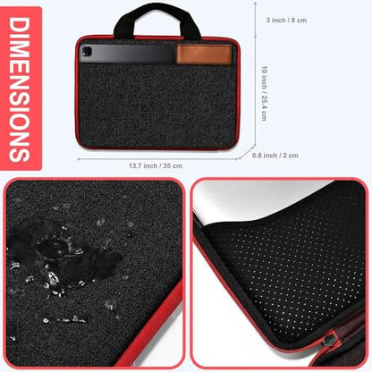 Hseok Laptop Case 13.3-14 Inch Sleeve,TSA Shockproof Computer Handbag,Compatible with MacBook Neo/Pro 14 M5/M4/M3/M2/M1,All Models 13.3" MacBook Air/Pro,XPS 13/14,Most 13-14 Notebooks,Black-red - color: Black-red