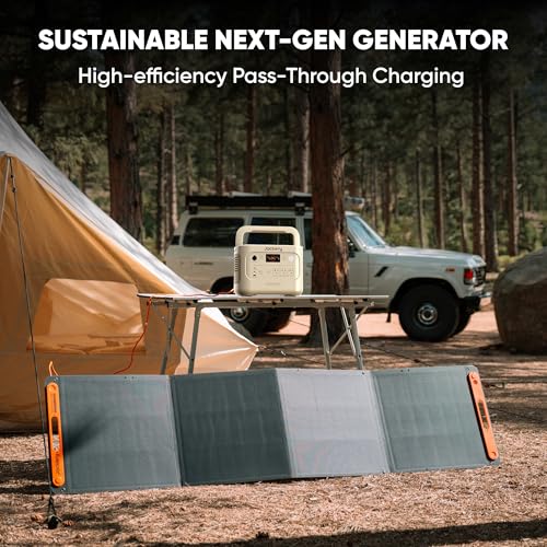 Jackery Solar Generator 1000 v2 with 200W Solar Panel, 1070Wh Portable Power Station, LiFePO4 Battery, 1500W AC Output, 1 Hr Fast Charge, for Camping, Emergency, RV, Off-Grid (Dune White) - style: E1000v2+200W(Dune White)