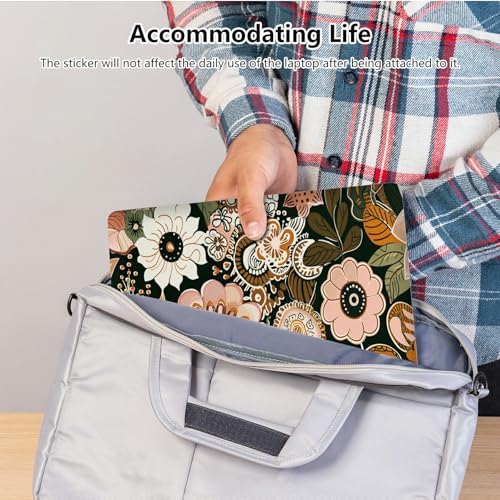 Universal Laptop Skin Sticker with 2 Wrist Pad Skins, Waterproof Scratch Resistant Vinyl Laptop Cover Decal, Cut to Fit for 11–15.6 Inch MacBook HP Dell Lenovo, Art Flower - color: Art Flower