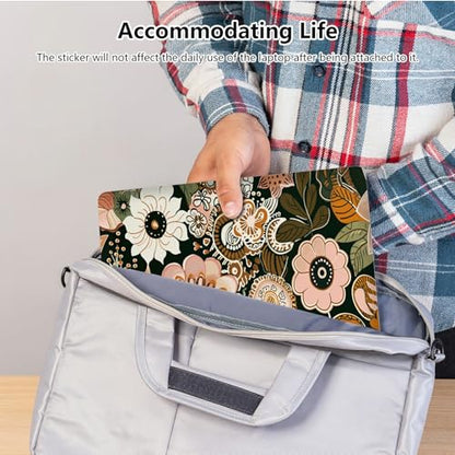 Universal Laptop Skin Sticker with 2 Wrist Pad Skins, Waterproof Scratch Resistant Vinyl Laptop Cover Decal, Cut to Fit for 11–15.6 Inch MacBook HP Dell Lenovo, Art Flower - color: Art Flower