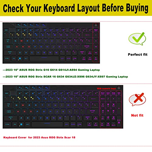 Keyboard Cover Skin for 2025 2024 16" ASUS ROG Strix G16 G615 G614 G615JMR G615LR G615LW G614JI G614JIR & ROG Strix Scar 16 G635 G634 G635LW G635LX G634JZR G634JYR Series-TPU