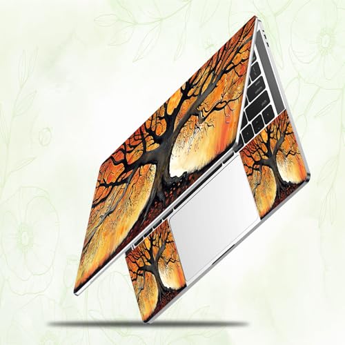 Laptop Skin Sticker Decal, Universal Reusable Vinyl Laptop Cover for 12" 13" 13.3" 14" 15" 15.4" 15.6" Notebook PC, Waterproof Scratch-Resistant with 2 Wrist Pads, Easy to Apply & Remove,Art Trees - color: Art Trees
