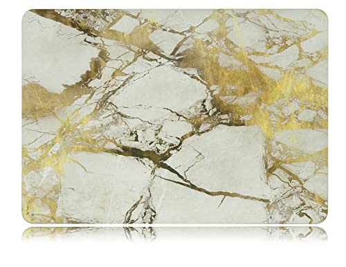 UESWILL Marble Pattern Smooth Hard Shell Case Compatible with MacBook Pro 13 inch with Retina Display No CD-ROM (Model A1502/A1425, Early 2015/2014/2013/Late 2012), (White/Gold) - color: Pattern: Marble White/Gold, size: MacBook Pro 13" Retina A1502/A1425