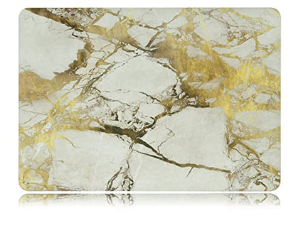 UESWILL Marble Pattern Smooth Hard Shell Case Cover Compatible with MacBook Air 11 inch (A1465/ A1370) + Microfibre Cleaning Cloth, (White/Gold) - color: Pattern-marble White/Gold, size: MacBook Air 11"