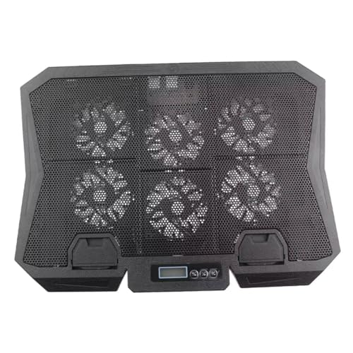 Toddmomy Laptop Cooling Pad 15.6 Inch with 6 Fans, Quiet Adjustable Speed Laptop Cooler Stand with Blue LED Light, Portable Cooling Fan Base for Gaming and Office Use