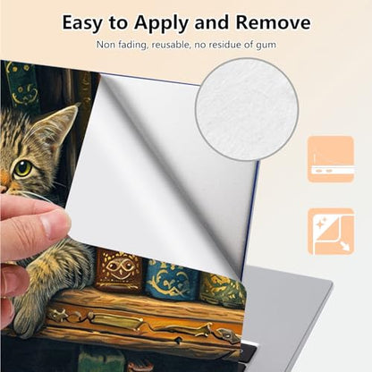 Laptop Skin Sticker Decal 15.6 Inch,12 13 13.3 14 15 15.6 in Laptop Netbook Skins for Notebook,Art Decal Removable Waterproof Scratch Resistant,Universal Vinyl Cover,Bookshelf Cat - color: Bookshelf Cat