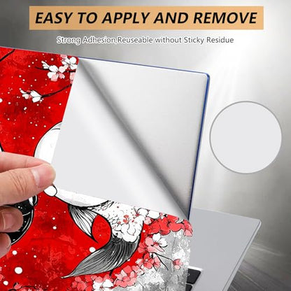 Laptop Skin Sticker for 12.1”-15.6“ Laptops (Fits 13”, 13.3”, 14”, 15”, 15.4”) | Protective Universal Reusable Vinyl Art Decal Cover | Waterproof & Scratch-Resistant-Japanese yin yang koi Fish - color: Japanese yin yang koi fish