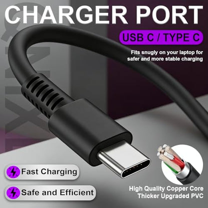 Replacement for HP 65W 45W USB C Laptop Charger; Compatible with Chromebook Spectre x360 Envy Elitebook x360 Pavilion Elite x2 Type C Fast Charging 20V 3.25A AC Adapter Power Supply
