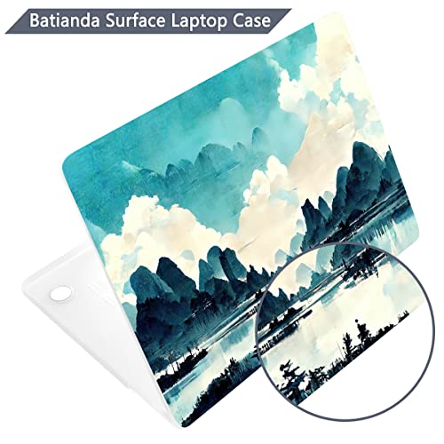 Batianda Case for 12.4" Microsoft Surface Laptop Go 3 2023 Release/Surface Laptop Go 2 (2022), Designed Clear Protective Plastic Hardshell & Keyboard Cover & Screen Protector, Landscape Painting - color: Landscape painting
