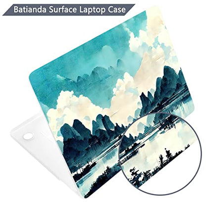 Batianda Case for 12.4" Microsoft Surface Laptop Go 3 2023 Release/Surface Laptop Go 2 (2022), Designed Clear Protective Plastic Hardshell & Keyboard Cover & Screen Protector, Landscape Painting - color: Landscape painting