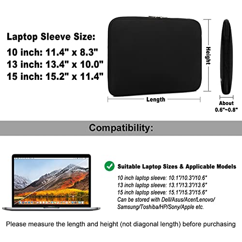 TOPTIE 15 Inch Water Shockproof Neoprene Computer Bag Laptop Sleeve Liner Package keepive Laptop Case with Double Zipper - size: 15 Inch
