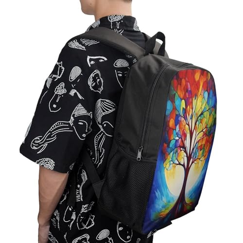 17 Inch Tree Laptop Backpack for Men Women Waterproof Lightweight Travel Backpack Commuter Bag Large Capacity Casual Daypack for Business Trip & Outdoor