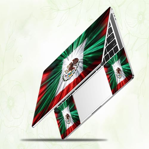 Laptop Skin Sticker Decal, Universal Reusable Vinyl Laptop Cover for 12" 13" 13.3" 14" 15" 15.4" 15.6" Notebook PC, Waterproof Scratch-Resistant with 2 Wrist Pads, Easy to Apply & Remove,Mexico Flag - color: Mexico Flag
