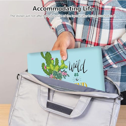 Universal Laptop Skin Sticker with 2 Wrist Pad Skins, Waterproof Scratch Resistant Vinyl Laptop Cover Decal, Cut to Fit for 11–15.6 Inch MacBook HP Dell Lenovo, Cactus Boots - color: Cactus Boots