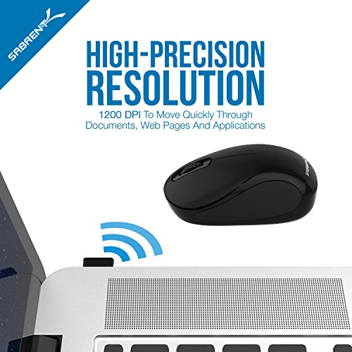 SABRENT Mini Travel 2.4GHz Wireless Mouse with Nano Receiver (MS-WSML) - size: Mini Wireless