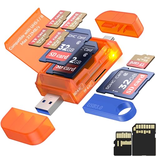 JOOPSHEE USB Type C 3.0 3.1 SD&MicroSD 4.0 Card Reader,High-Speed 312MB/s UHS-II Dual Slot External Memory Adapter for MicroSD, SDXC, SDHC,Compatible with Phone/Pad 15/16, Mac Pro/Air, Laptop, Tablet - size: USB4.0