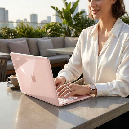 Batianda CrystalAir Case for MacBook Neo 13 Inch 2026, Crystal Blush | 4-in-1 Bundle Ultra Clear Slim Hard Shell, Lightweight Everyday Protection for MacBook Neo 13 Inch 2026 Model A3404 - color: Crystal Blush