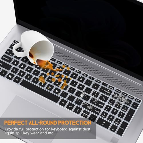 Keyboard Cover Skin for 17.3 HP Laptop 17-cn 17-cp Series 17t-cn400/cn300/cn200 17-cn3399nr 17-cp2199nr 17-cn5075cl 17-cp3155cl cp2025dx 17-cn3003dx 17-cn2083dx cn3327dx 17z-cp200/cp300, Black - color: Black