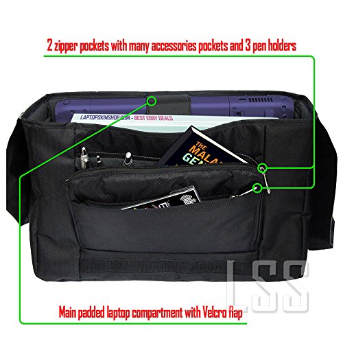 LSS 15” 15.6 inch Laptop Padded Compartment Shoulder Messenger Bag, Carrying Case for 14" 15" 15.6" & Smaller Size Notebook - color: Clock Butterfly Time, size: 15 inch