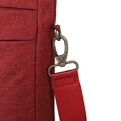 Multifunctional Briefcase,Muti-Pockets Laptop Case Bag For 15.6 inch-16 inch Laptop Computer - color: Wine Red