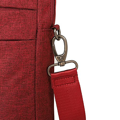 Multifunctional Briefcase,Muti-Pockets Laptop Case Bag For 15.6 inch-16 inch Laptop Computer - color: Wine Red