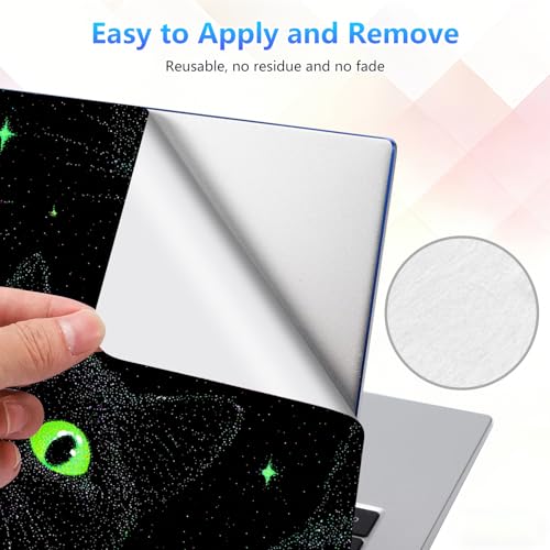 Laptop Skin Sticker Decal 15-15.6 Inch with Cute Mouse Pad, Universal Reusable Vinyl Sticker for 12.1 13 13.3 14 15.4 Inch Netbook and Notebook PC, Mystical Cat - color: Mystical Cat
