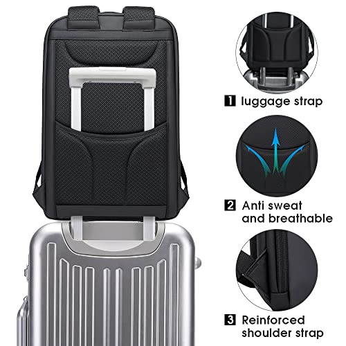 BANGE Business Smart Backpack Waterproof fit 15.6 Inch Laptop Backpack with USB Charging Port,Travel Durable Backpack - color: Grey