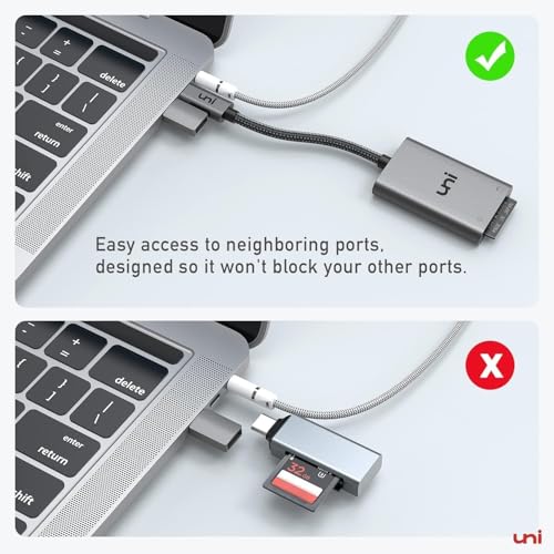 uni USB C SD Card Reader, Sturdy Micro SD Card Adapter (Durable Nylon, No Block), High-Speed USB Type C Camera Memory Card Reader OTG Compatible with Android Galaxy S24, USB-C Tablet, MacBook Pro/Air