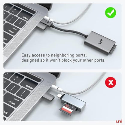 uni USB C SD Card Reader, Sturdy Micro SD Card Adapter (Durable Nylon, No Block), High-Speed USB Type C Camera Memory Card Reader OTG Compatible with Android Galaxy S24, USB-C Tablet, MacBook Pro/Air
