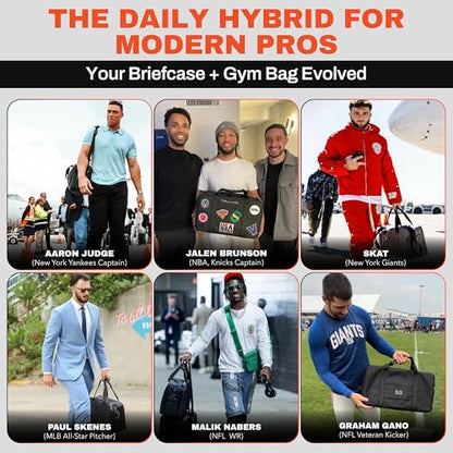 The FTL Lite Mens Gym to Office Bag - 17L Briefcase Gym Bag Hybrid with Shoe Compartment & 16" Laptop Sleeve - Executive Daily Carry & Overnight Duffel for Athletic Business Pros - Abbot Green - color: Abbot Green, style: Lite