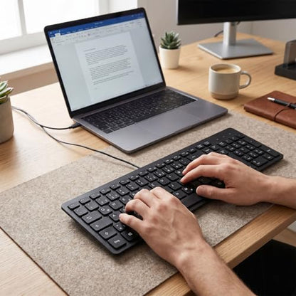 Asixxsix 78 Keys Wired Keyboard, USB Wired Minority Language Keyboard with 1.35M Cable, Plug and Play for Office, Computer and Laptop (German) - size: German