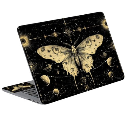 Universal Laptop Skin Sticker Decal with 2 Wrist Pad Skins, Waterproof Scratch Vinyl Cover for 11–15.6 Inch MacBook, HP, Dell, Lenovo, Cutable & Reusable,Mystic Celestial Butterfly - color: Mystic Celestial Butterfly