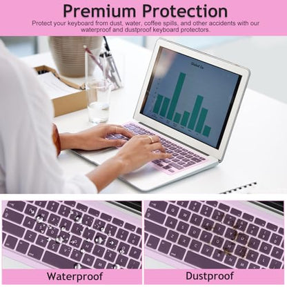 Universal Keyboard Protector Cover Skin for Laptop Notebook 13" 14" Laptop Notebook Ultra-Thin Silicone Waterproof Dustproof Keyboard Protector Skin(Pink,1Pcs) - color: Pink 1Pcs