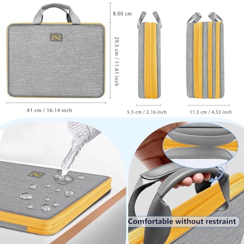 ZINZ Expandable Laptop Case 15.6 Inch Sleeve, Protective Carrying Case Compatible with MacBook Neo 16", MacBook Pro 16"/15.4", Dell XPS 16" and Most 15" 15.6" 16" Notebook，G01YL01 - color: G01yl01, size: 15-16"