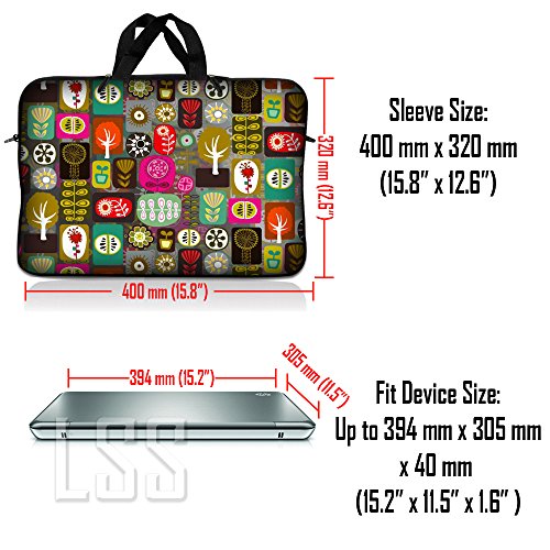 Laptop Sleeve 15" Compatible with w/Handle & Adjustable Shoulder Strap & Matching Skin Sticker Compatible with 15" 15.4" 15.6" - Symbols - color: Symbols, size: 15 inch