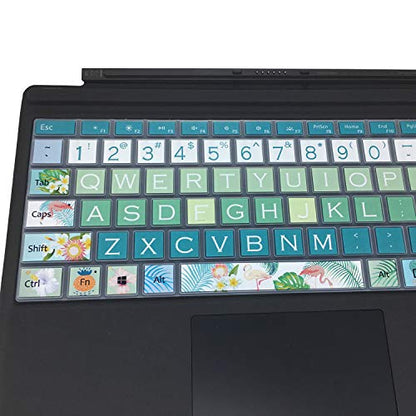 Keyboard Cover Skin for Microsoft Surface Pro 7/6/5, Silicon Protector with Big Letter Design, US Layout, Flamingo - color: Flamingo