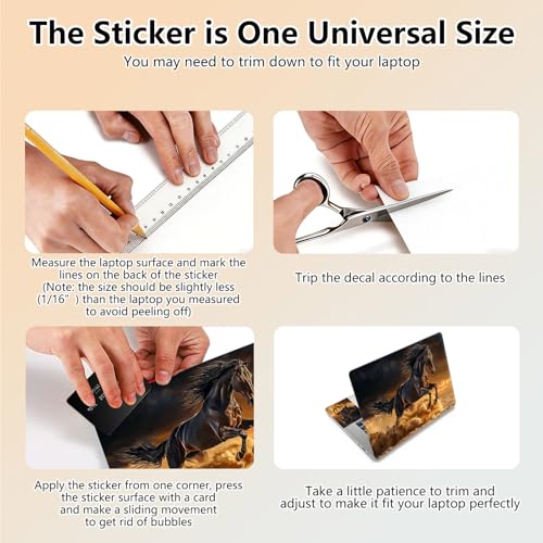 Laptop Skin Sticker Decal 15.6 Inch,12 13 13.3 14 15 15.6 in Laptop Netbook Skins for Notebook,Art Decal Removable Waterproof Scratch Resistant,Universal Vinyl Cover,Brown Horse Desert - color: Brown Horse Desert