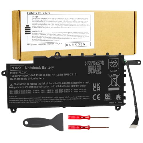 Fancy Buying PL02XL 751681-421 Laptop Replacement Battery for Hp Pavilion 11-n X360 Series 751875-001 751681-231 HSTNN-LB6B HSTNN-DB6B TPN-C115(7.6V 29Wh) - size: 8.14*2.44*0.82inch