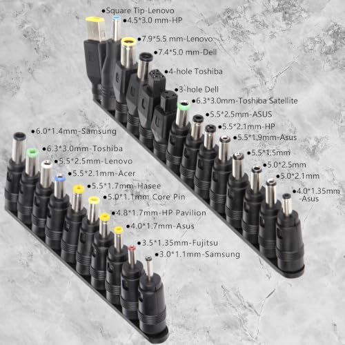 42Pcs Universal Laptop AC DC Power Adapter Kits 5.5 x 2.1mm | Power Supply Plug Jack Tips Connectors, Compatible with Lenovo Thinkpad Toshiba Dell, Most Notebooks