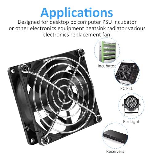 80x25mm12V DC High-Performance 2-Pin XH2.54 Electronics Cooling Fan 2-Pack | 3.15inch 2-Pin XH2.54 Long Life Sleeve Bearing Fan for Desktop PC PSU Incubator Electronics Equipment - size: 80x25mm
