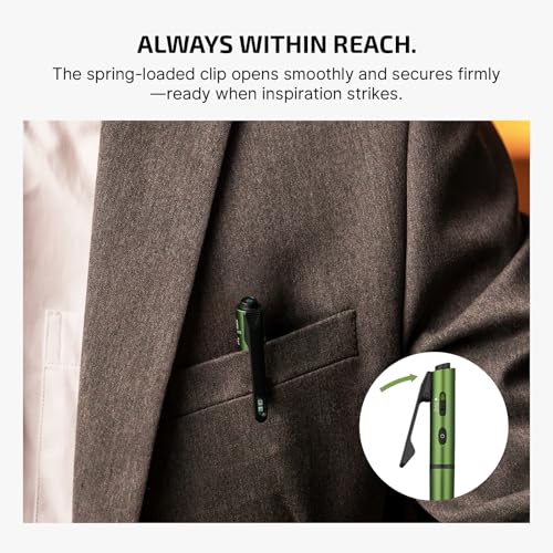 OLIGHT O'Pen 3 EDC Pen Light, 120 Lumens LED Flashlight with Green Beam, 4-in-1 Bolt Action Pen with Nib & Clip Light, USB-C Rechargeable for Writing, Presentation, Inspection and Outdoor (OD Green) - color: Green
