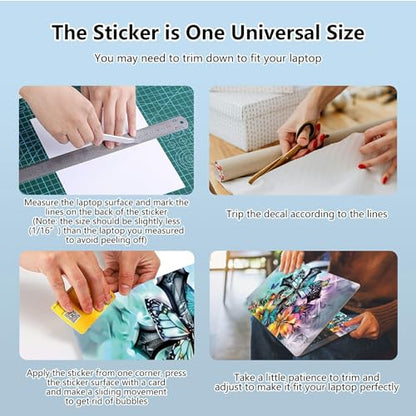 Universal Laptop Skin Sticker with 2 Wrist Pad Skins, Waterproof Scratch Resistant Vinyl Laptop Cover Decal, Cut to Fit for 11–15.6 Inch MacBook HP Dell Lenovo, Faith Butterfly - color: Faith Butterfly