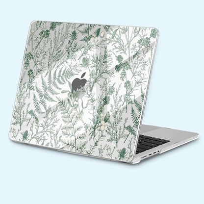 for MacBook Pro 14 inch Case 2025 M5 2024 M4 2023 Release– Fashionable Lightweight Floral Design Transparent HD Clear Laptop Shell, with TPU Keyboard Cover & OTG Adapters, Green Branches - color: Green branches