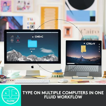 Logitech MX Keys Mini Minimalist Wireless Illuminated Keyboard - Graphite | Minimalist, compact, Bluetooth, USB-C, metal build, compatible with Apple macOS, iOS, Windows, Linux, Android - color: Graphite, style: MX Keys Mini