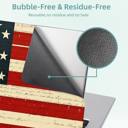 Universal Laptop Skin Decal, 3-Piece Vinyl Protector for 12 13 14 15.6" Notebook, Waterproof Anti-Scratch, Easy Trim & Bubble-Free Finish, American Flag - color: American Flag