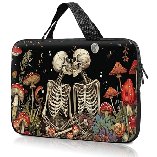 14" 15" Laptop Handle Bag Computer Bag,14.2" 15.4 inch Pouch Holder Notebook Sleeve Cover Compatible for Dell,Lenovo,Toshiba HP, Asus Notebook Messenger Briefcase-Kiss Skull - color: Kiss Skull