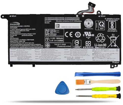 L19M3PDA L19C3PDA Laptop Battery Replacement for Lenovo ThinkBook 14 G2 ITL are 14 G3 ACL ITL 14 G4 ABA IAP 15 G2 ITL are 15 G3 ACL ITL 15 G4 ABA IAP Series L19L3PDA L19D3PDA 11.52V 45Wh - size: 3.53*3.14*0.23inch L19M3PDA